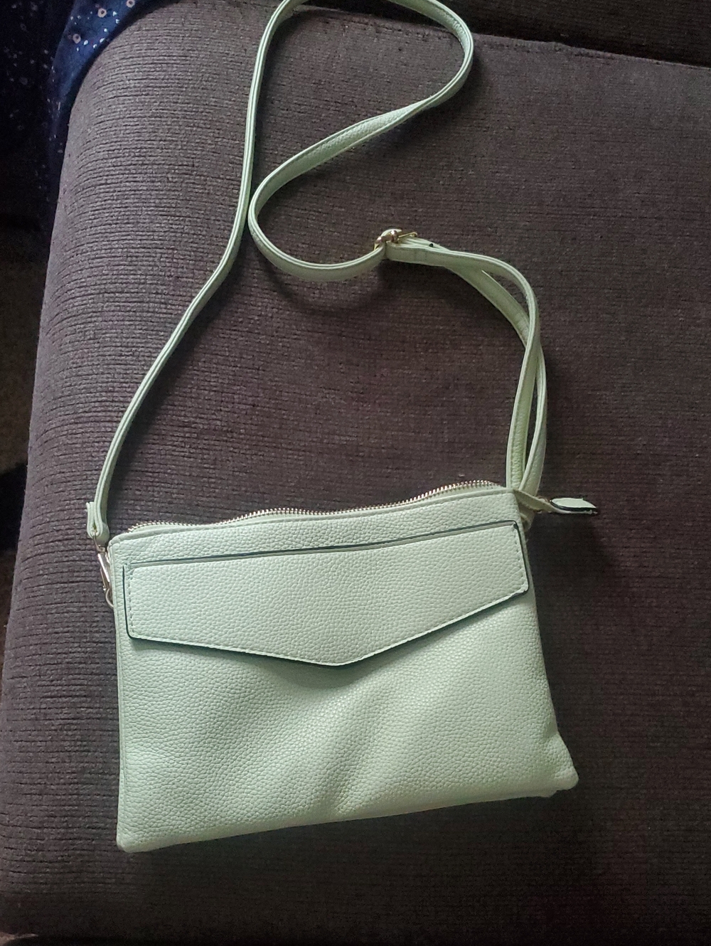 Mint Green Crossbody Purse - Lightweight Pebble Bag by Isabelle